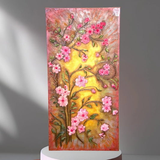 Mural Art Painting "Pink Bloom"