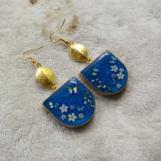 Shining Butterfly Blue Resin Earrings _ 3 Variants