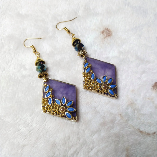 Grape Violet Designer Resin Earrings