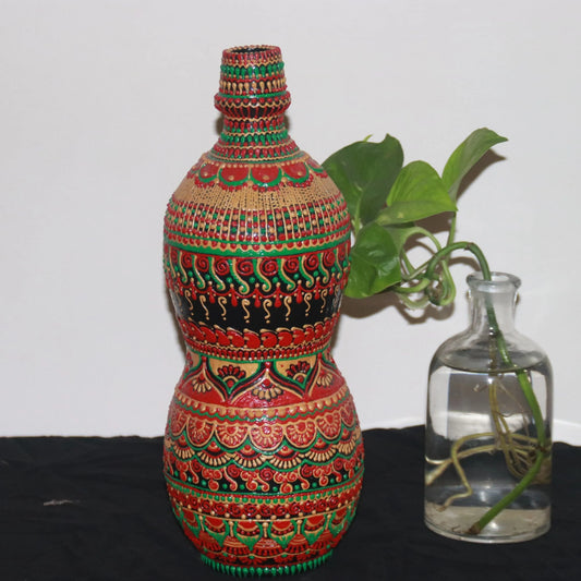 Jaipuri Design Decorated Pottery Bottle