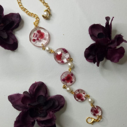 Cherry Blossom Clear Resin Bracelet